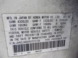 2005 Acura TSX White 2.4L AT #A24947